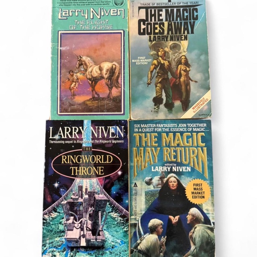 Lot of Vintage Larry Niven Sci-Fi Paperback Fantasy Space Opera Pulp Books
